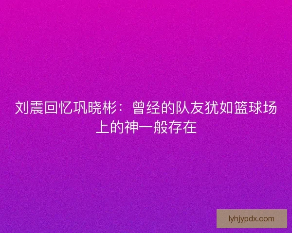 刘震回忆巩晓彬：曾经的队友犹如篮球场上的神一般存在