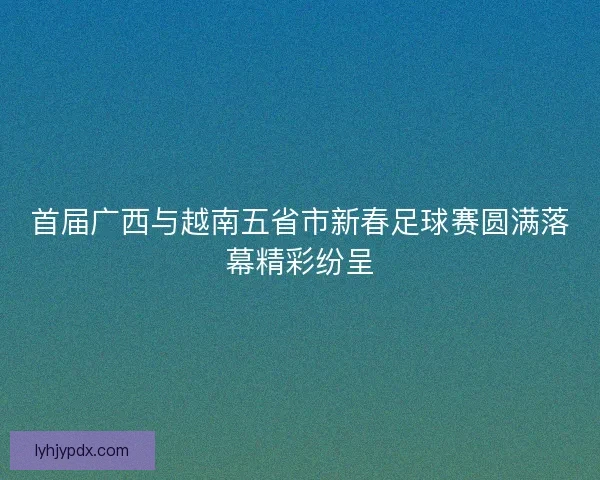 首届广西与越南五省市新春足球赛圆满落幕精彩纷呈